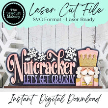 Load image into Gallery viewer, Nutcracker Sitter Standing Sign File SVG | Laser Cut File | Nutcracker SVG | Christmas Word Art Svg | Christmas SVG