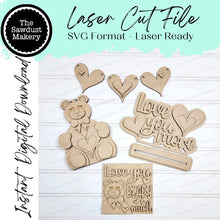 Load image into Gallery viewer, Love you Beary Much Bear Decor Tiered Tray SVG File | Laser Cut File | Glowforge | Valentine SVG File | Bear SVG file | Love svg