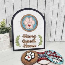 Load image into Gallery viewer, Interchangeable Home Sweet Home Arched Boho Sign Frame SVG | Laser Cut File | 3" Round Insert Frame | Seasonal Interchangeable SVG