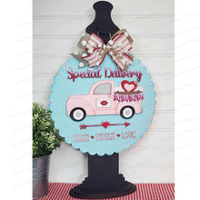 Load image into Gallery viewer, Hugs and Kisses Special Delivery Valentine Door hanger SVG Laser File | Valentine Laser Cut File | Laser Cut SVG | Valentine Door Hanger