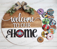 Load image into Gallery viewer, Vol. 7 ~ 12 Month Seasonal Round Bundle | Candy/Mason/Cookie Jar lid Interchangeable Frame SVG | Laser Cut File | Interchangeable Frame