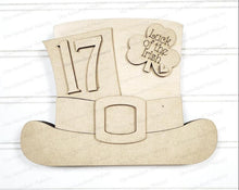 Load image into Gallery viewer, Chunky Leprechaun Hat Shelf Sitter SVG File | St Patrick Laser Cut File | Leprechaun decor | St Patrick SVG | Leprechaun Hat SVG