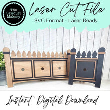 Load image into Gallery viewer, Interchangeable Garden Fence Standing Sign Frame Bundle SVG | Laser Cut File | Glowforge | Insert Frame | Seasonal Interchangeable