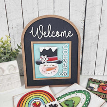Load image into Gallery viewer, Interchangeable Welcome Arched Boho Sign Frame SVG | Laser Cut File | Glowforge | 4.25" Sign Insert Frame | Seasonal Interchangeable