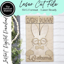Load image into Gallery viewer, Every Bunny Welcome Pallet Sign Door Hanger SVG File | Laser Cut File | Easter SVG File | Bunny Door Hanger svg | Spring SVG