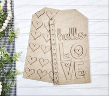 Load image into Gallery viewer, Hello Love Valentine Tag Door Hanger SVG File | Laser Cut File | Valentine SVG File | Door Hanger SVG | Hello Love svg