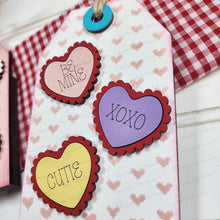 Load image into Gallery viewer, Valentine Hearts Gift Card Holder Laser Cut SVG File | Valentine Card Holders | Laser SVG File | Glowforge | Gift Tag SVG