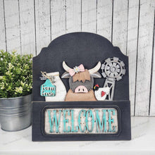 Load image into Gallery viewer, Decorative Interchangeable Arched Sign SVG | Interchangeable Sign Laser Cut File | Interchangeable Truck Insert Base | Farmhouse Decor