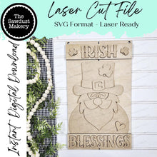Load image into Gallery viewer, Irish Blessings Leprechaun Pallet Sign Door Hanger SVG File | Laser Cut File | St. Patrick's SVG File | Door Hanger svg | Irish SVG