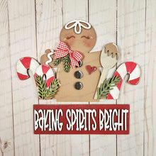 Load image into Gallery viewer, Add-on for Interchangeable Window Box | Gingerbread Baking Spirits Bright Window Box Insert SVG | Laser Cut File | Window Box Shelf Sitter