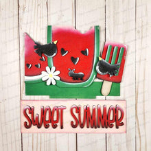 Load image into Gallery viewer, Add-on for Interchangeable Window Box | Watermelon Sweet Summer Window Box Insert SVG | Laser Cut File | Window Box Shelf Sitter