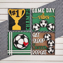 Load image into Gallery viewer, Soccer Sign Bundle Sign Laser SVG File | Laser Cut File | Interchangeable Frame | Leaning Frame SVG | Laser Cut Sports signs