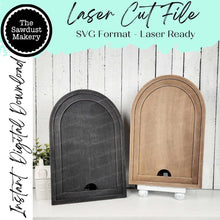Load image into Gallery viewer, Interchangeable Large Double Framed Arched Boho Sign Frame SVG | Laser Cut File | Boho Frame | Seasonal Interchangeable SVG