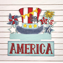 Load image into Gallery viewer, Add-on for Interchangeable Window Box | 4th of July Window Box Insert SVG | Laser Cut File | Window Box Shelf Sitter