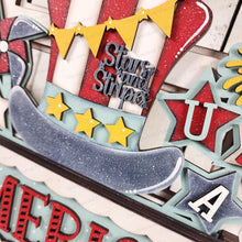 Load image into Gallery viewer, Add-on for Interchangeable Window Box | 4th of July Window Box Insert SVG | Laser Cut File | Window Box Shelf Sitter