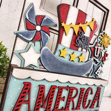 Load image into Gallery viewer, Add-on for Interchangeable Window Box | 4th of July Window Box Insert SVG | Laser Cut File | Window Box Shelf Sitter