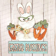Load image into Gallery viewer, Add-on for Interchangeable Window Box | Easter Blessings Bunny Window Box Insert SVG | Laser Cut File | Window Box Shelf Sitter