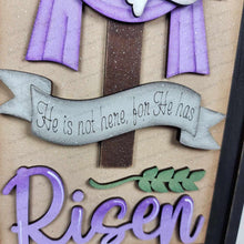 Load image into Gallery viewer, Interchangeable Large Arched Boho Sign Insert | He is Risen Arched Boho | Laser Cut File | Boho Signs | Seasonal Interchangeable SVG