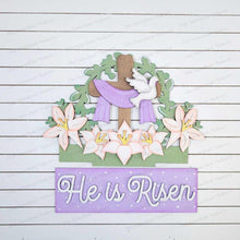 Load image into Gallery viewer, Add-on for Interchangeable Window Box | He is Risen Easter Window Box Insert SVG | Laser Cut File | Window Box Shelf Sitter