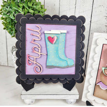 Load image into Gallery viewer, Decorative Interchangeable Scalloped Sign Holder | 9" x 9" Sign Holder | Scallop Scrolled Frame SVG | Laser Cut File | Interchangeable Frame
