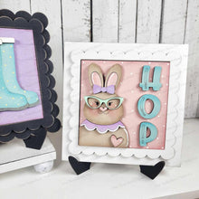 Load image into Gallery viewer, Decorative Interchangeable Scalloped Sign Holder | 9" x 9" Sign Holder | Scallop Scrolled Frame SVG | Laser Cut File | Interchangeable Frame