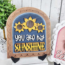 Load image into Gallery viewer, Decorative Interchangeable Scalloped Sign Holder | Small Arch Boho Frame | Scallop Arched Frame Laser Cut File | Interchangeable Frame