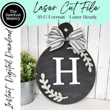 Load image into Gallery viewer, Breadboard Monogram Sign SVG File | Laser Cut File | Home SVG | Monogram Farmhouse Laser File | Farmhouse SVG | Mantle Decor