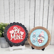 Load image into Gallery viewer, Decorative Interchangeable Scallop Frame Bundle SVG | Laser Cut File | Glowforge | 6" Round Sign Insert Frame | Seasonal Interchangeable