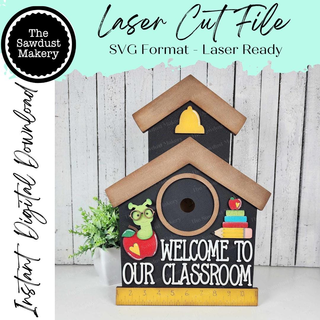 Interchangeable Welcome to our Classroom School House Sign Frame SVG ...