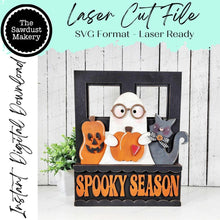 Load image into Gallery viewer, Add-on for Interchangeable Window Box | Spooky Season Halloween Window Box Insert SVG | Laser Cut File | Window Box Shelf Sitter