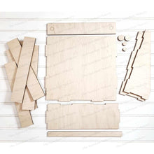 Load image into Gallery viewer, Prim Shaker Box Display Stand SVG | Display Shelf SVG | Laser Cut File | Tiered Tray Holder SVG | Home Decor svg file