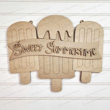 Load image into Gallery viewer, Sweet Summertime Popsicle Door Hanger Sign SVG | Laser Cut File | Glowforge | Summer SVG | Popsicle Door Hanger SVG | Summer svg