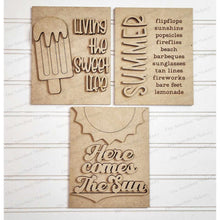 Load image into Gallery viewer, Sweet Summertime Popsicle Sign Bundle Laser Cut File | Interchangeable Frame | Summer Sign Inserts | 5" x 6.25" signs