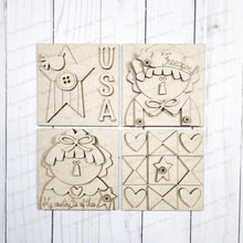 Load image into Gallery viewer, Primitive Americana Raggedy Ann & Andy Sign Laser Cut File | Laser Cut File | Interchangeable Frame | Americana SVG | Primitive SVG