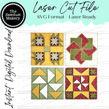 Load image into Gallery viewer, Prim Barn Quilt Sign Laser Cut File | Laser Cut File | Interchangeable Frame | Farmhouse Sign Inserts | Barn Quilt SVG | Primitive SVG