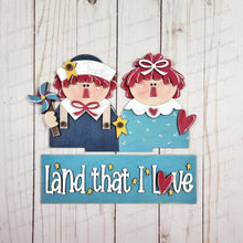 Load image into Gallery viewer, Add-on for Interchangeable Window Box | Prim Raggedy Ann & Andy Box Insert SVG | Laser Cut File | Window Box Shelf Sitter