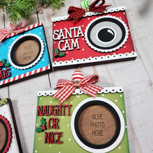 Load image into Gallery viewer, Camera Photo Frame Ornaments SVG File | Laser Cut File | Christmas Ornament Kit | Ornament SVG | Personalize Photo Frame Ornament