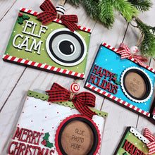 Load image into Gallery viewer, Camera Photo Frame Ornaments SVG File | Laser Cut File | Christmas Ornament Kit | Ornament SVG | Personalize Photo Frame Ornament