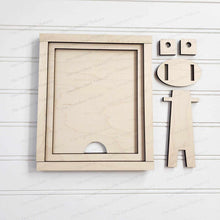Load image into Gallery viewer, Farmhouse Double Frame Frame Interchangeable Sign Holder | 5" x 6.25" Sign Holder | Sign Frame SVG | Laser Cut File | Interchangeable Frame