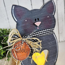 Load image into Gallery viewer, Prim Cat Halloween Fall Votive Shelf Sitter SVG File | Laser Cut File | Halloween SVG | Cat svg | Votive Candles | Spooky SVG