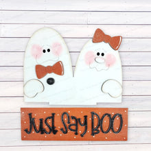 Load image into Gallery viewer, Add-on for Interchangeable Window Box | Just Say Boo Halloween Window Box Insert SVG | Laser Cut File | Window Box Shelf Sitter