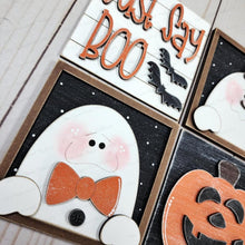 Load image into Gallery viewer, Just Say Boo Halloween Sign Bundle Laser Cut File | Farmhouse Interchangeable Leaning Sign Bundle SVG | Ghost SVG | Boo SVG