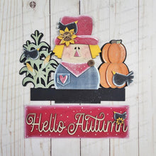 Load image into Gallery viewer, Add-on for Interchangeable Window Box | Scarecrow Hello Autumn Window Box Insert SVG | Laser Cut File | Window Box Shelf Sitter