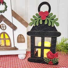 Load image into Gallery viewer, Farmhouse Christmas Votive Shelf Sitter SVG File | Laser Cut File | Christmas SVG | Barn SVG | Votive Candles | Christmas Lantern svg