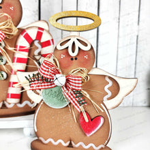 Load image into Gallery viewer, Gingerbread Angel Shelf Sitters SVG File | Laser Cut File | Christmas SVG | Gingerbread svg | Angel svg | Candy Cane SVG