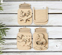 Load image into Gallery viewer, North Pole Mason Jar Ornament Gift Card Holder SVG File | Laser Cut File | Christmas Ornament SVG | Ornament SVG | Santa svg | Mrs Claus svg