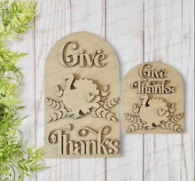 Load image into Gallery viewer, Interchangeable Large Arched Boho Sign Insert | Give Thanks Sign | SVG Laser Cut File | Boho Signs | Seasonal Interchangeable SVG
