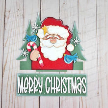 Load image into Gallery viewer, Add-on for Interchangeable Window Box | Santa Merry Christmas Window Box Insert SVG | Laser Cut File | Window Box Shelf Sitter