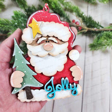 Load image into Gallery viewer, Jolly Santa Claus Ornament SVG File | Laser Cut File | Prim Santa Christmas Ornament SVG | Ornament SVG | Santa Claus Laser Svg