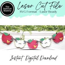 Load image into Gallery viewer, Apple Banner SVG File | Laser Cut File | Glowforge | Apple Cider| Fall Apples | Apple svg | Fall Apple SVG